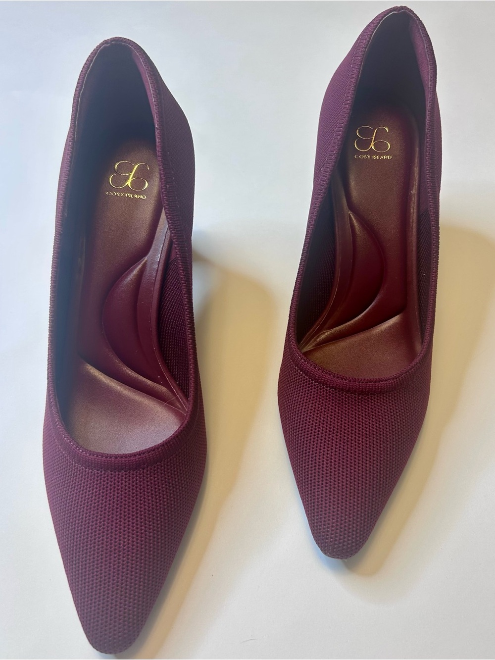 Cosy Island - Women’s SerenTouch Pointed Toe Heeled Pump - Burgundy
